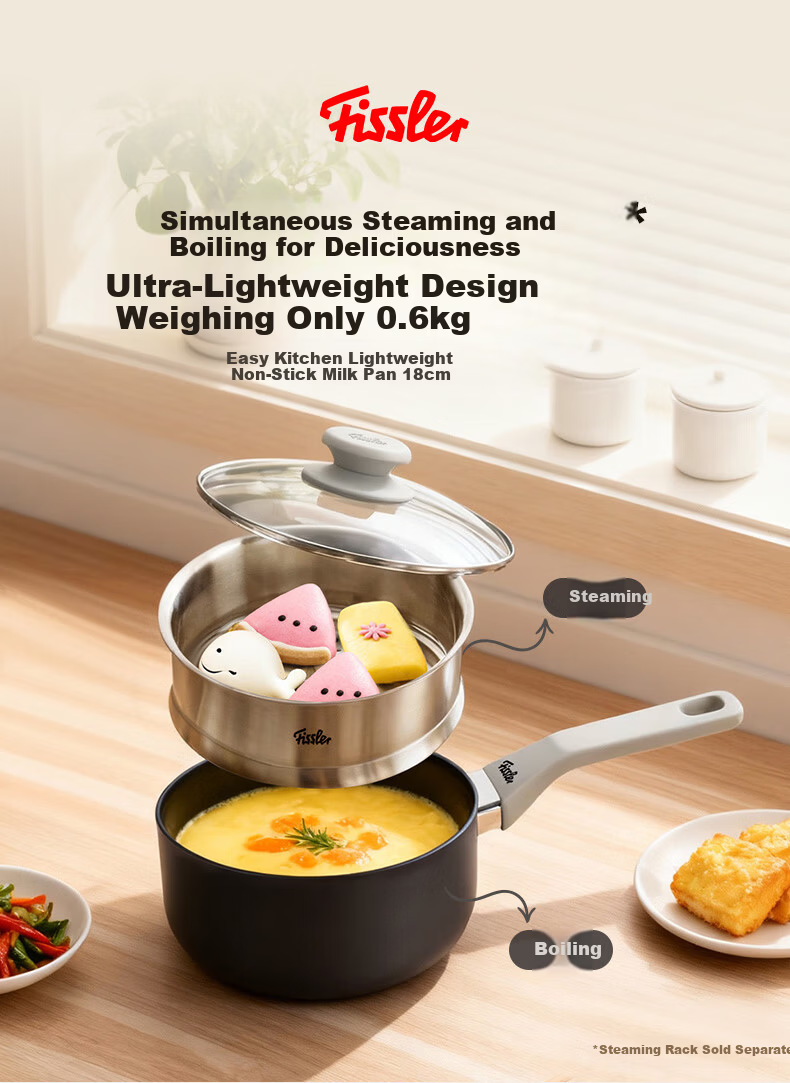 Fissler Easy Kitchen 18cm Non-Stick Milk Pot with Strainer Household Baby Food and Instant Noodle Pot 1