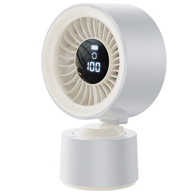 CRENOV Small Desktop Fan Dormitory Fan Mini Air Circulation Fan Air Conditioner Fan Bedside Home Cooling Quiet Office Outdoor Oscillating Fan Rechargeable Portable Long Battery Life