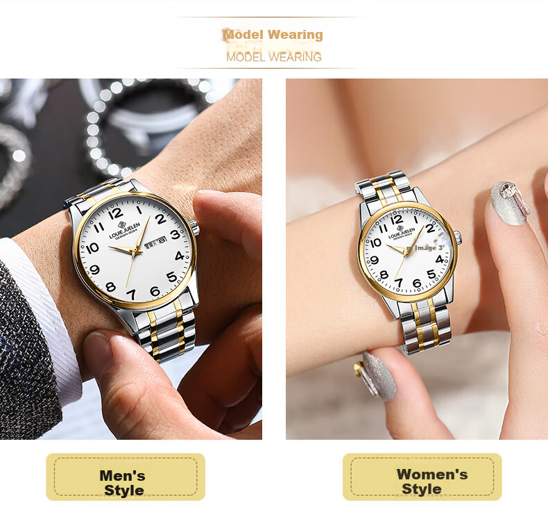 GEORGCOUNT Men's Watch Large Number Waterproof Luminous Quartz Watch for Middle-aged and Elderly Dad and Mom Women 5