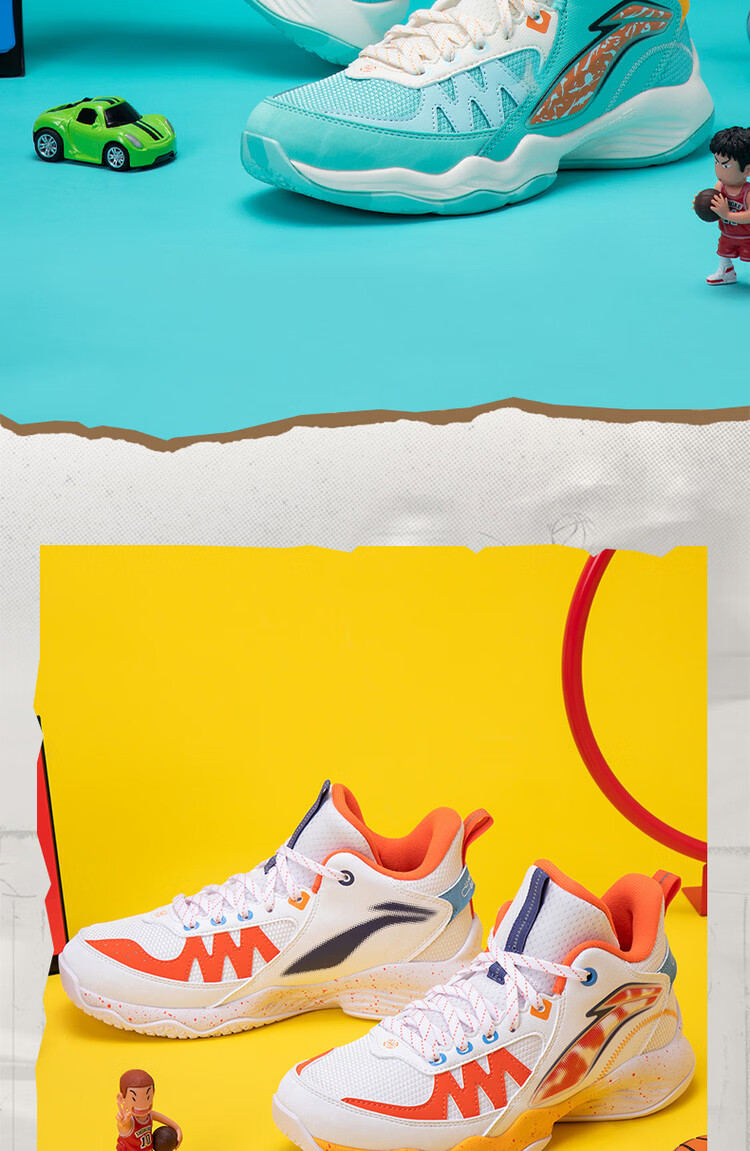 LI-NING Kids Basketball Shoes 2026 New Boys' Shock Absorption Rebound Anti-Torsion Sports Casual Basketball Sneakers 12