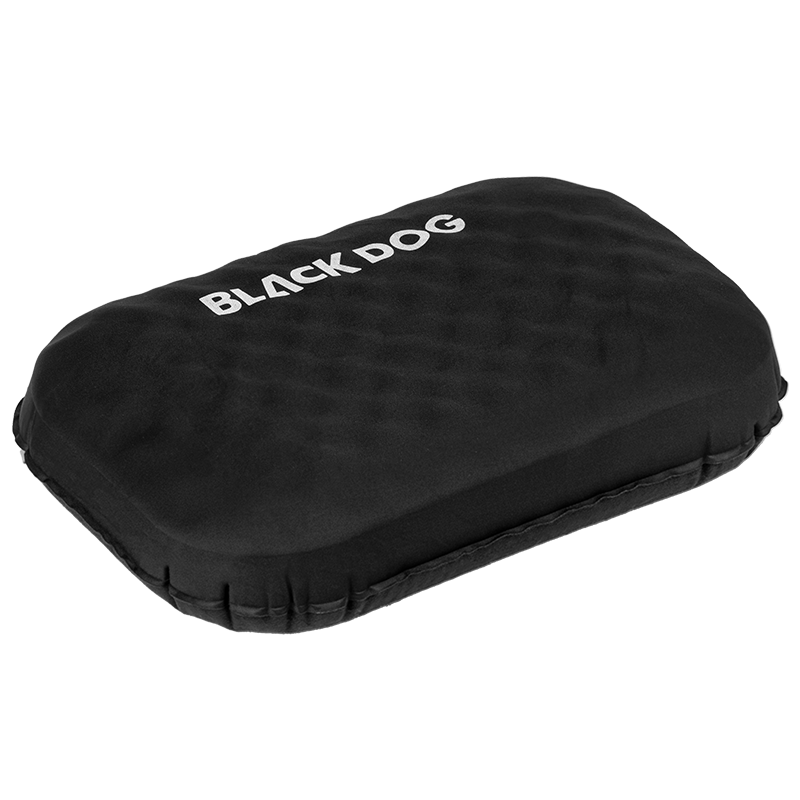 Black Dog 2-in-1 Inflatable Sponge Pillow Camping Air Cushion Lazy Travel Portable Pillow