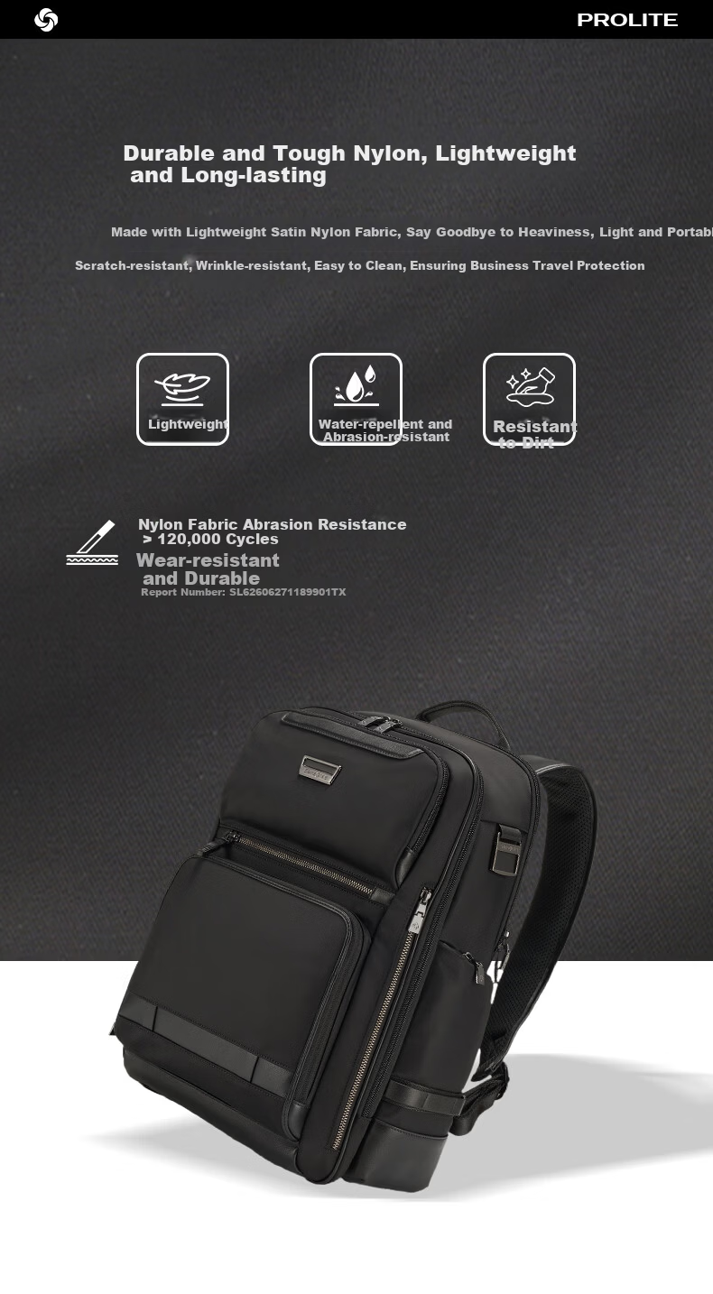 Samsonite Men's 17-inch Laptop Backpack PROLITE Business Large Capacity Casual Bag NS0 Black 2