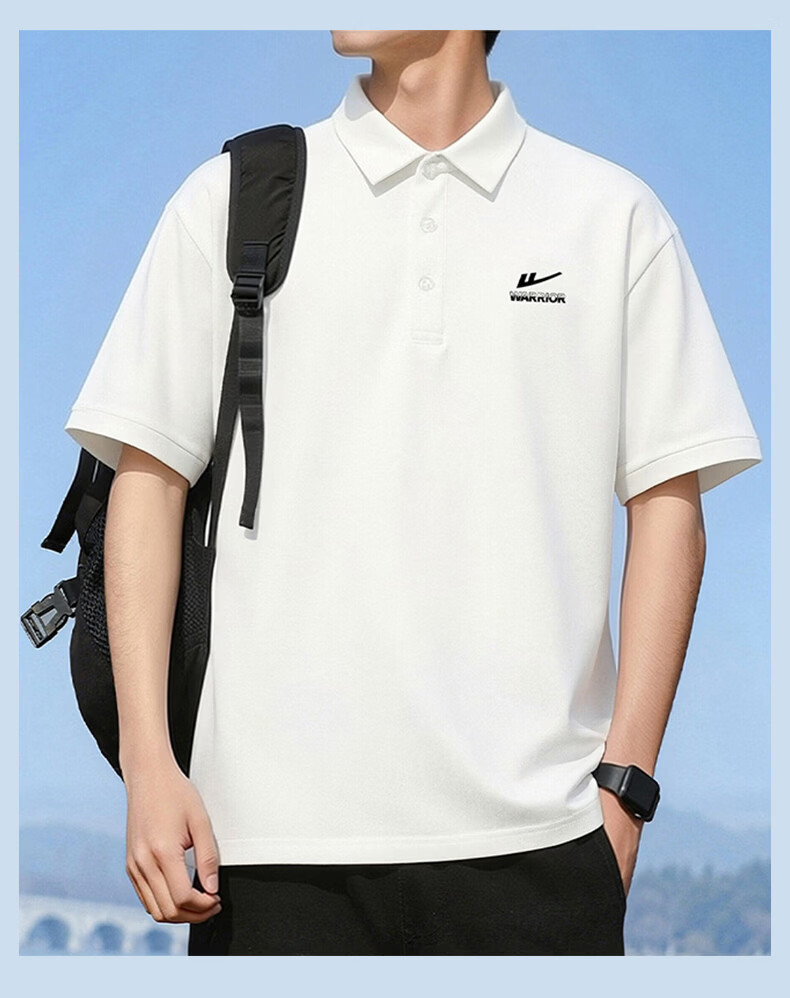 Warrior Men's Polo Shirt Summer Ice Cooling Casual Versatile Short Sleeve T-Shirt Breathable Quick-Dry Loose Fit Dark Gray M 6