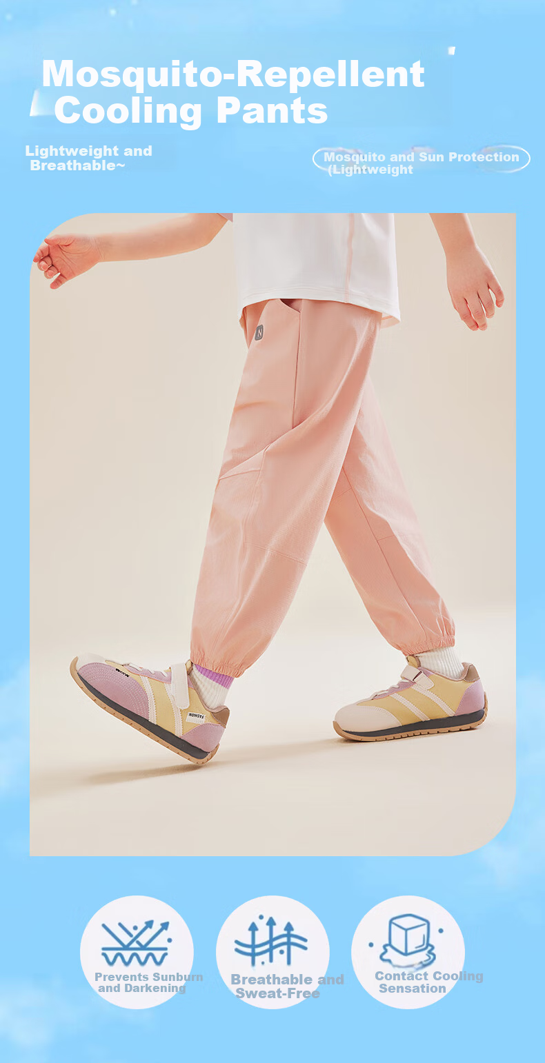 Langsha Kids Summer Lightweight Sports Pants Girls Anti-Mosquito Pants Boys Breathable Casual Pants 1