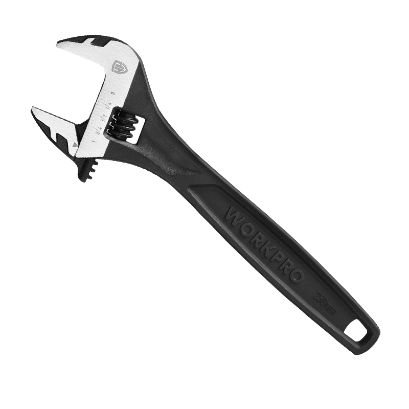 WORKPRO Light Handle Adjustable Wrench Multi-Functional Large Opening Plumbing Wrench Industrial Grade Alloy Steel Laser Scale