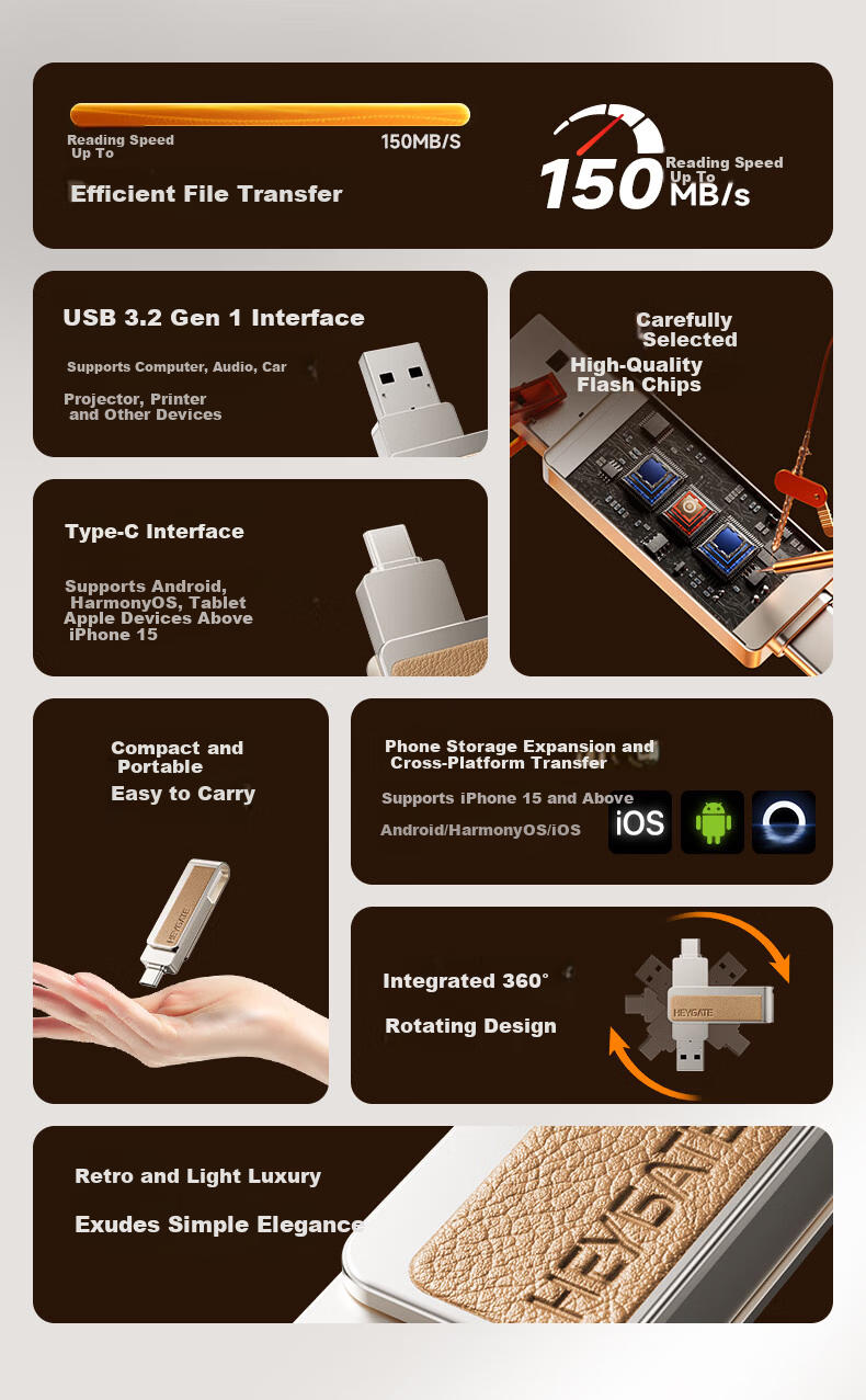 Xicun 8GB USB Flash Drive, USB2.0, Professional Tender Bid Mini USB Drive, Portable, Plug And Play, Enterprise Bidding Car Computer Universal Metal Flash Drive TU10 2