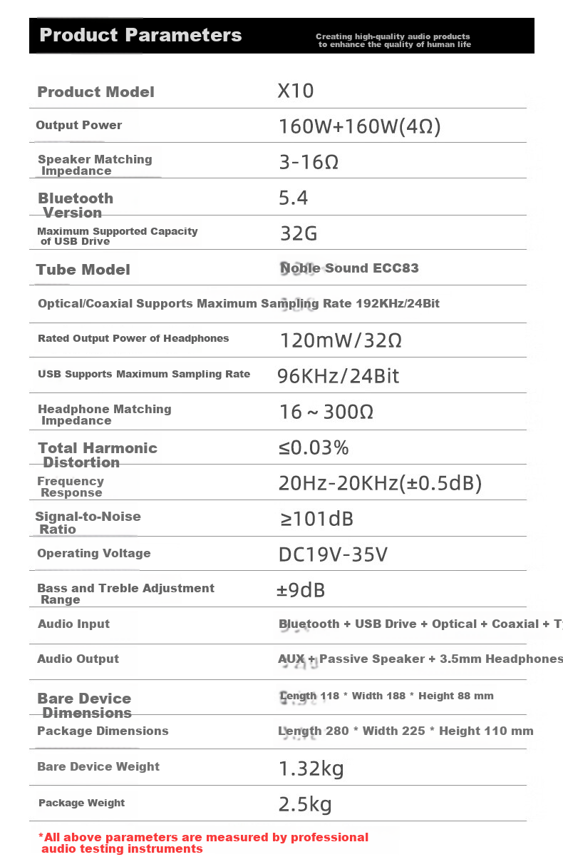 SUCA AUDIO Voice Actor Creation X10 High Power Amplifier Power Amplifier with Bluetooth USB Digital Decoder Preamplifier Headphone Amplifier HiFi Audiophile Tube Amplifier Home HiFi Amplifier 24