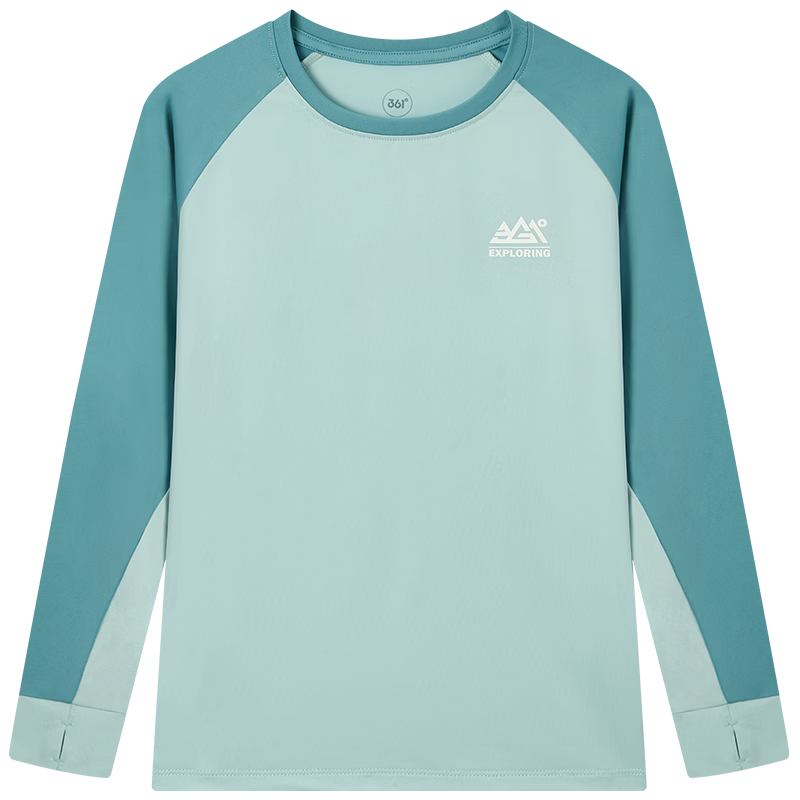 361° Children's Clothing, Kids' Long-Sleeve Sweater for Spring 2026, Boys And Girls Aged 3-14, Color-Block Knit Top, Green, Size 160
