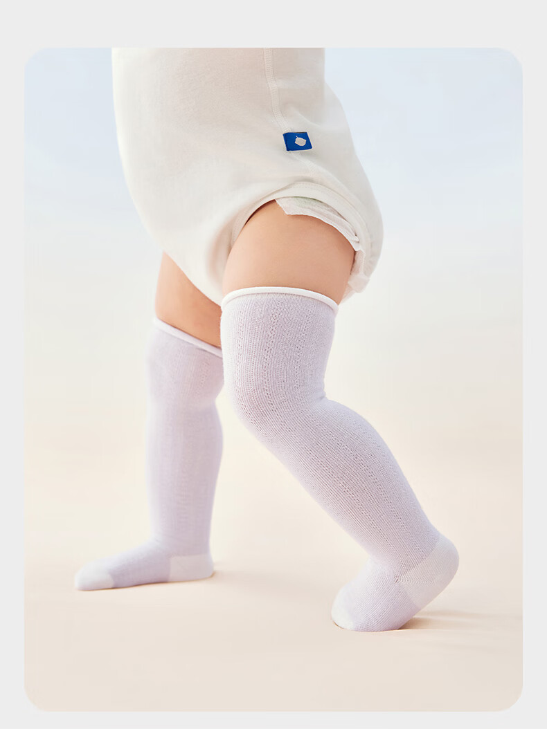 Babycare Children's Fountain Mesh Long Socks Boys Girls Cotton Soft Breathable Sea Mist Milk Cap M 22