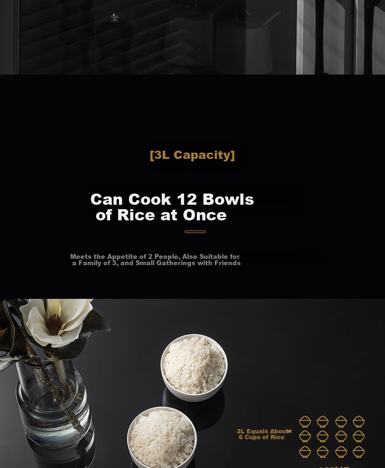 Midea 3L Rice Cooker Home Micro-Pressure Slow Cook Smart Reservation Yogurt Multifunction Copper Energy-Gathering Non-Stick Inner Pot Electric Rice Cooker 1-6 People [MB-TQ332] 21