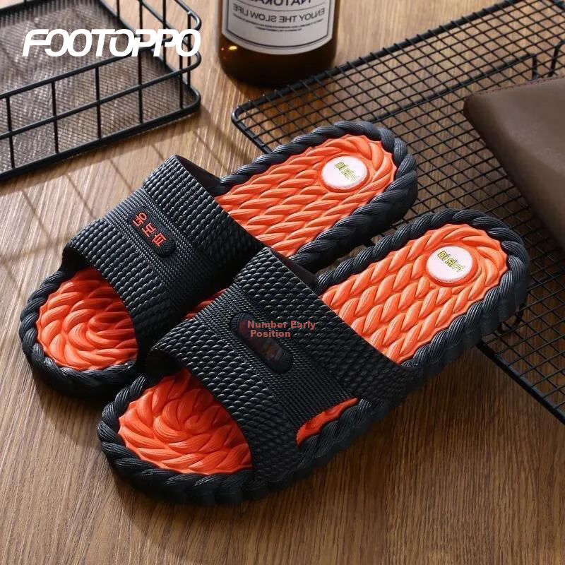 FOOTOPPO Men's Breathable Summer Indoor Shower Bathroom Slippers Non-Slip Home Sandals for Men and Women