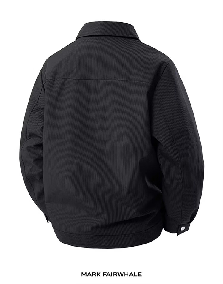 MARK FAIRWHALE Men's Jacket Spring Autumn Business Casual High-End Workwear Black 4XL 16