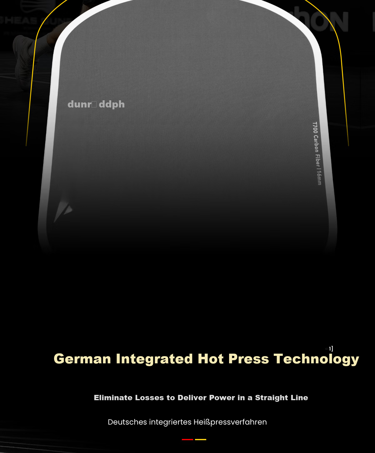 HiJump (Germany) Pickleball Paddle T700 High-End Carbon Fiber Offensive and Defensive Matte Professional Tournament Single Paddle Set 7