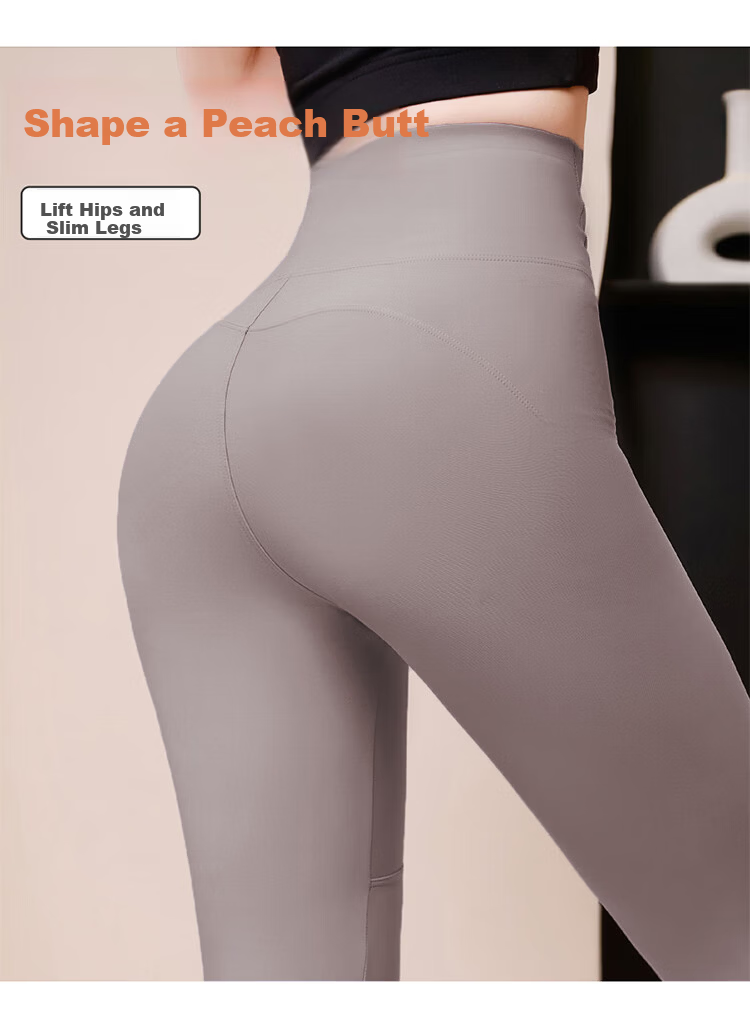 LangSha Spring Summer New High-Waist Tummy Control Butt-Lifting Shark Pants Micro Compression Slimming with Pockets Fashion Outer Yoga Shark Pants 5