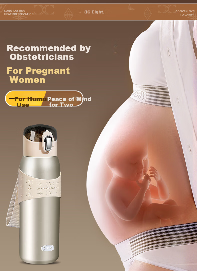 Cica Straw Insulated Water Bottle for Women High-Value Maternity Drinking Cup Adult 316 Stainless Steel 2025 7