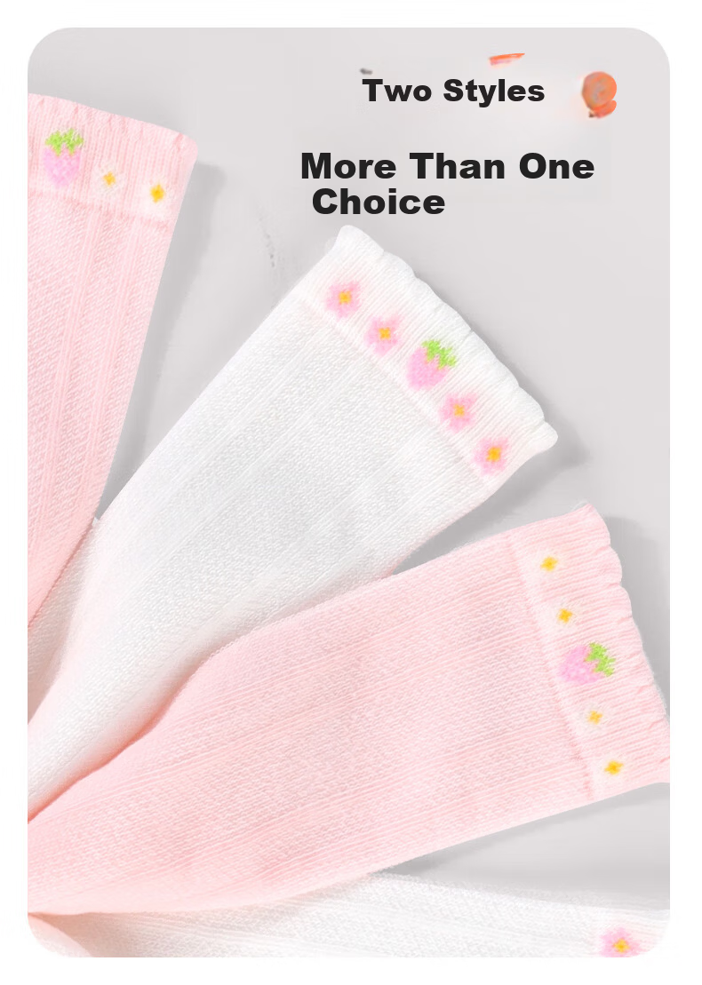 Zhiyouban Children's Mid-Calf Socks Spring Autumn Winter Thin Girls Over-the-Knee Long Socks Cotton White High Tube Half-Leg Socks 5