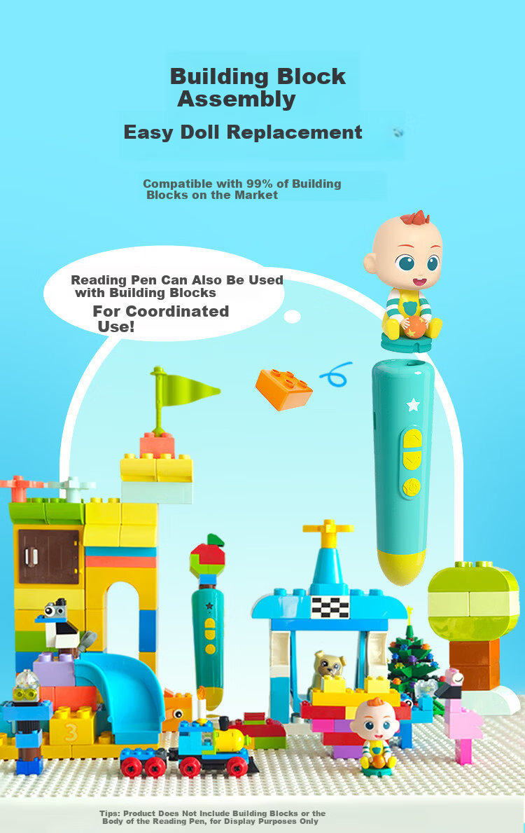BabyBus Toy NFC Building Blocks Jojo Figurine 1-3 Years Old Children's New Year Gift Compatible with Interchangeable Head Reading Pen 4