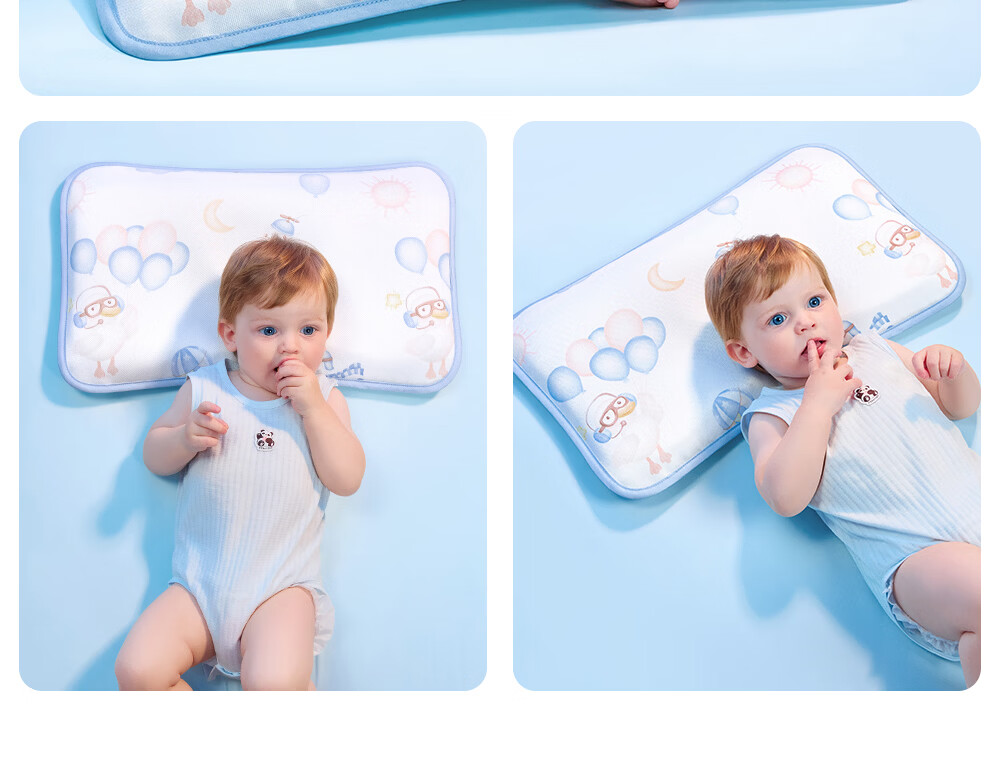Beitaisi Children's Pillow, Summer Breathable Baby Ice Silk Cool Pillow, for Ages 3-6, Infant Kindergarten Pillow, Cloud Slice Pillow, Mushroom Farm 49