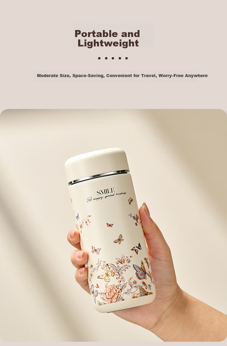 Gold Inlaid Jade Stainless Steel Ceramic Insulated Portable Home Water Bottle Tea Cup for Men and Women Car Travel Gift Birthday Present 6