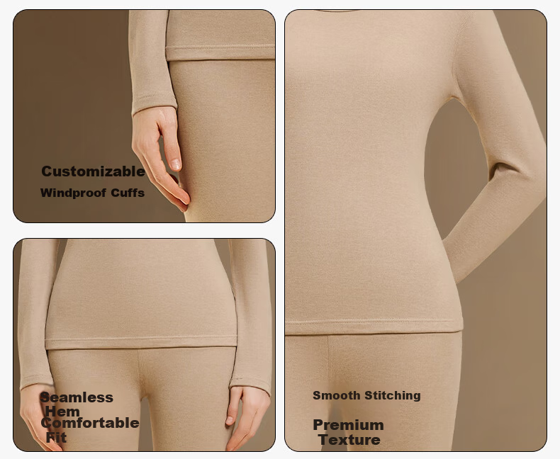 Herbal Original Color Women's Thermal Underwear Set Autumn Fleece-Lined Thickened Heat Retention 2025 New Winter Suit 8