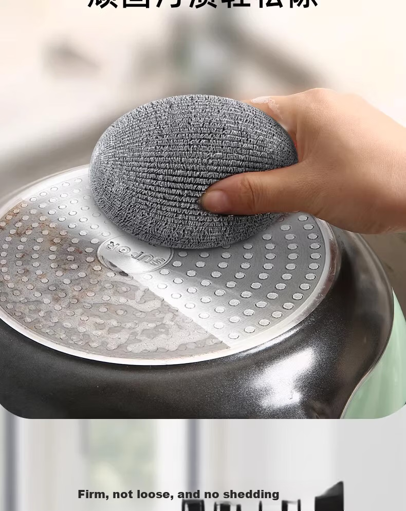 Guangduola Large Steel Wire Scrubber Balls 40g 3-Pack Stainless Steel Kitchen Scrubbers for Pots and Dishes, Rust-Resistant Cleaning Balls 4