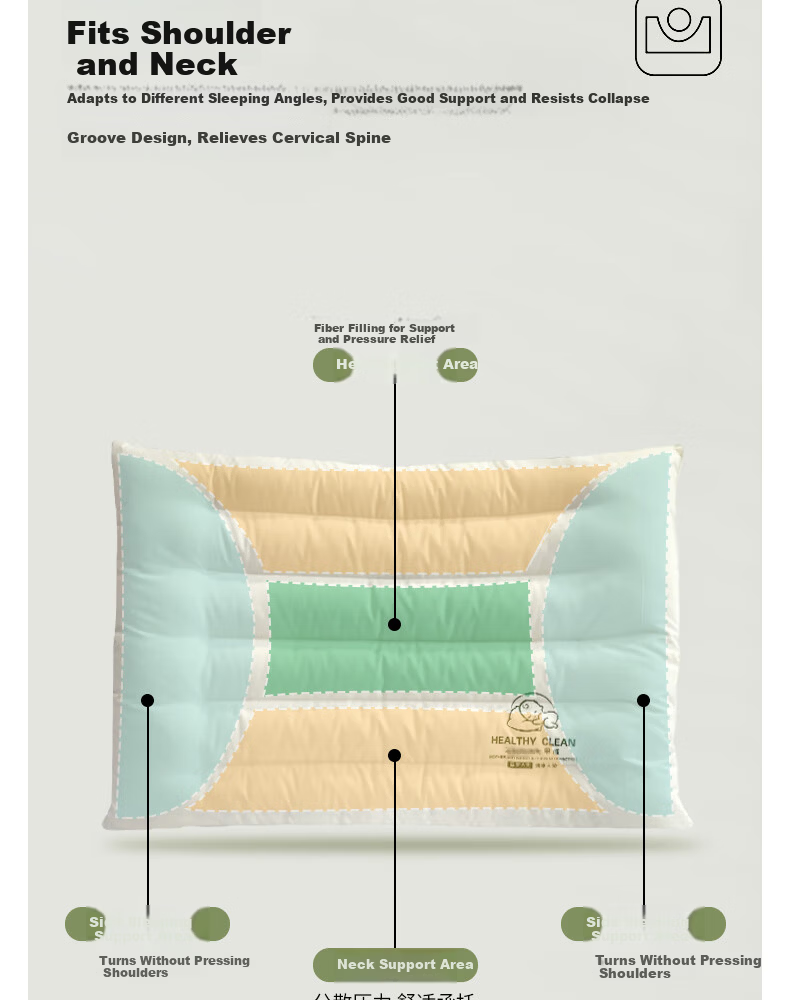 Ranpai Ultra-Low Pillow Core Ultra-Thin Pillow for Low Pillow Users Home Use Single Pack 48x74cm 6