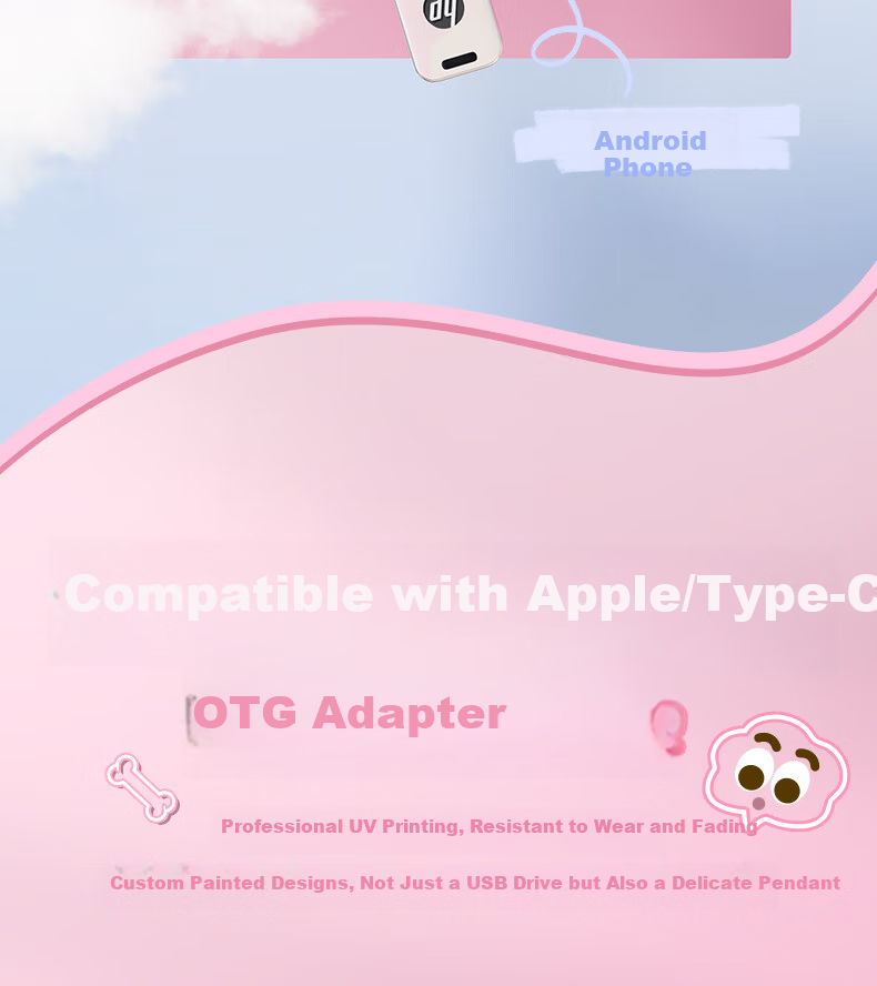 HP 32GB Cute Pet USB Flash Drive with Highland Terrier Type-C Adapter, Adorable Highland Terrier USB Drive, Up to 230MB/s, Suitable for Study, Office, Bidding, Mobile, PC, and Car Use 9