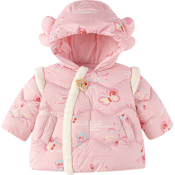 BALABALA Kids Down Jacket Boys Girls 2025 New Spring Festival Red Baby Coat Thickened National Style