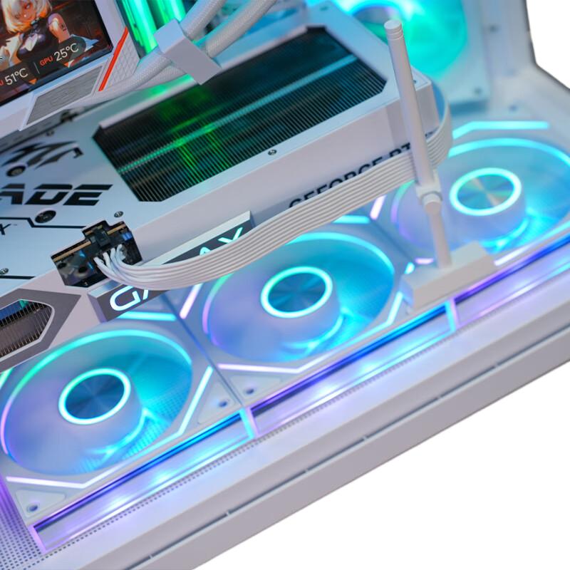 Aigo Aurora Z13 PRO White Anti-Leaf ARGB 5v3-Pin Motherboard Sync Computer Case Fan 12CM/PWM Temperature Control/Unlimited Mirror
