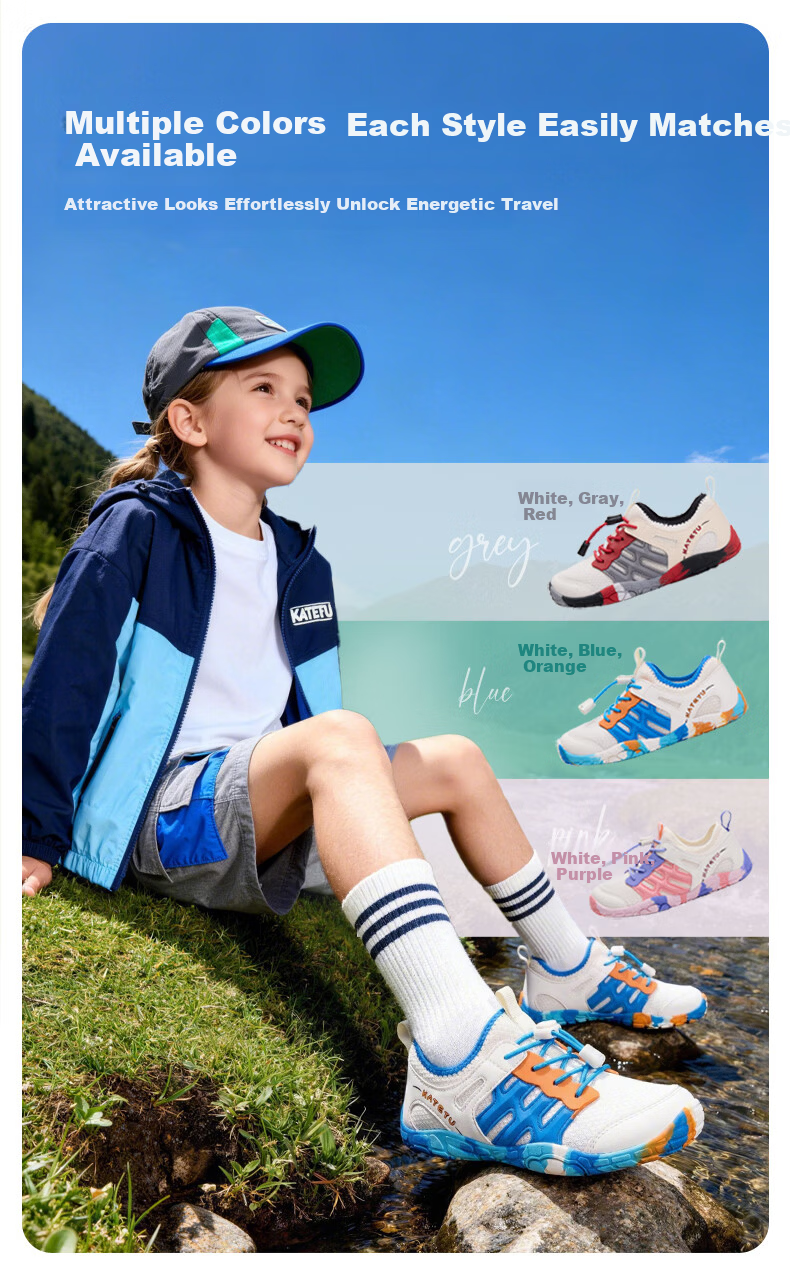 Cater Rabbit Kids Outdoor Sports Shoes 2026 Spring New Non-slip Wear-resistant Breathable Hiking Mountaineering Shoes X6AF005 8