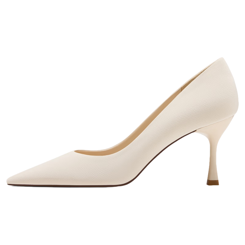 Josiny Pointed Black High Heels Spring 2026 New Commuter Work Shoes Simple Women's Low-Cut Black Pumps Size 37