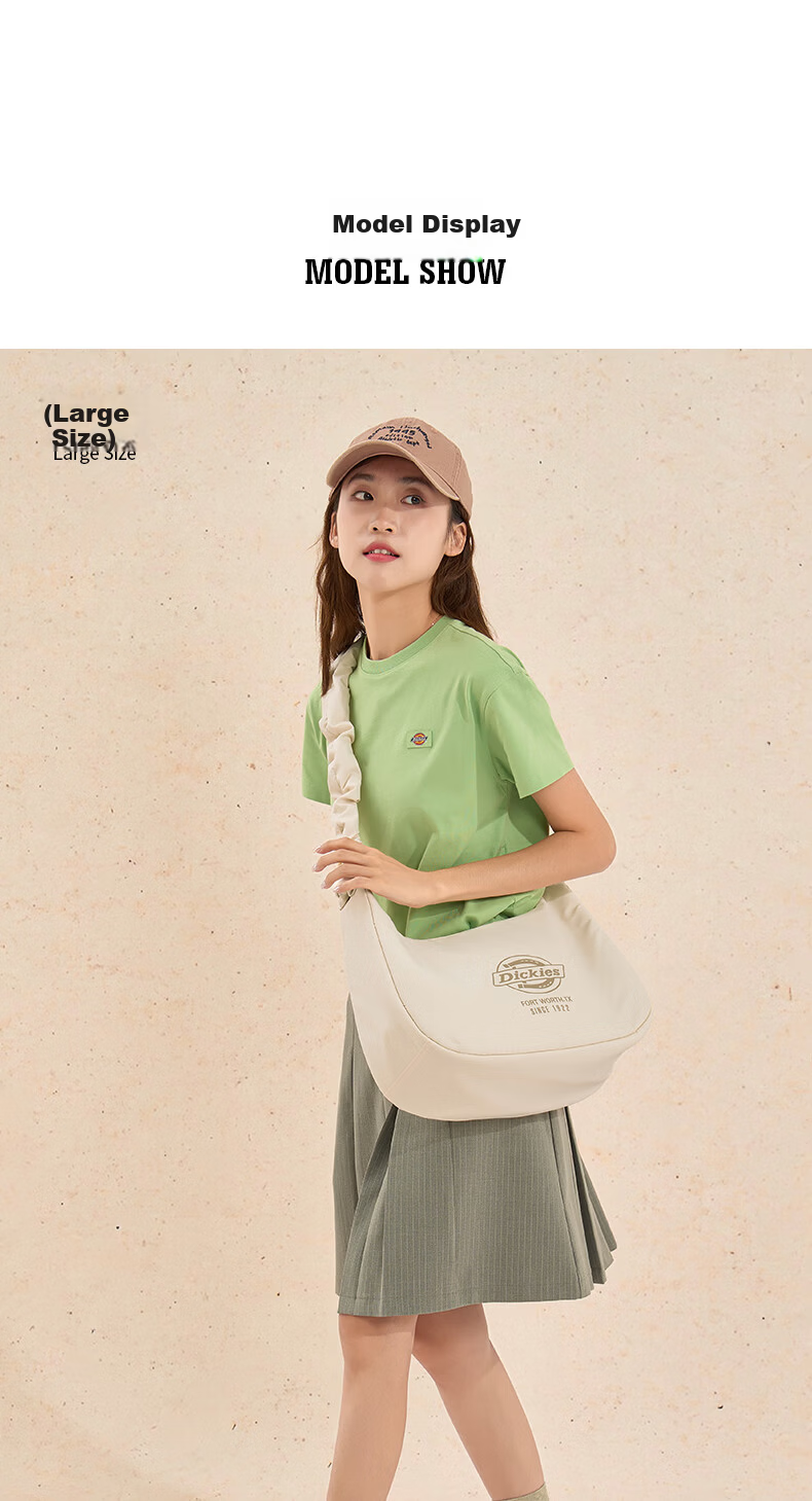 Dickies Women's Shoulder Bag Cloud Bag Sports Commuter Underarm Crossbody Travel Large Capacity Dumpling Bag Graphite Black 11