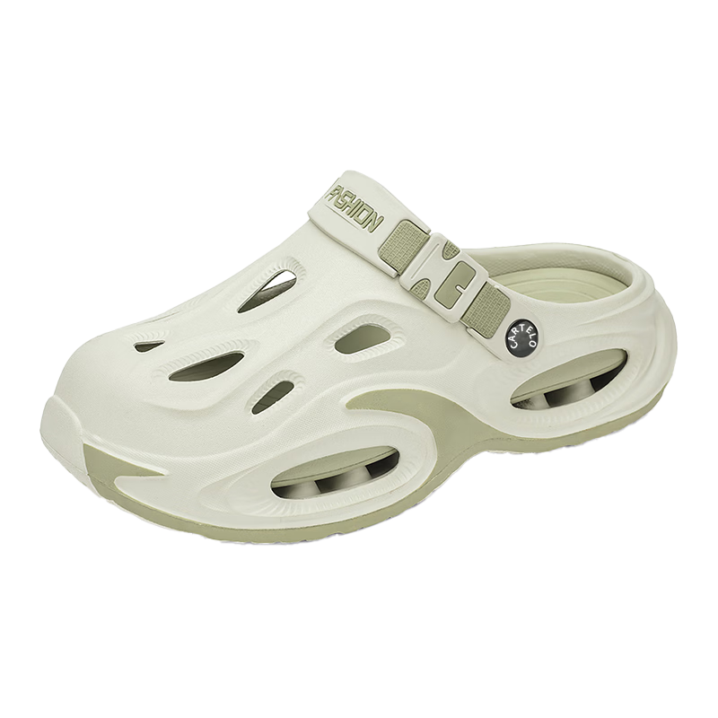 CARTELO Men's Summer 2026 Breathable Closed-Toe Hole Sandals Thick-Soled Casual Sports Beach Slippers for Men