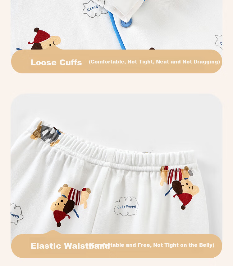 Badibadi Pure Cotton Baby Toddler Kids Homewear Set Unisex Sleepwear Outfits Hug Dinosaur 140 9