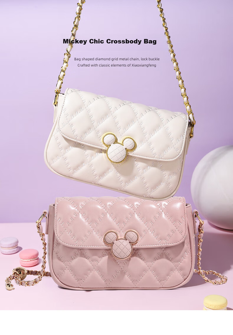 Disney & ORVE Joint Shoulder Crossbody Chain Small Square Bag White [Includes Branded Tote Bag] 1
