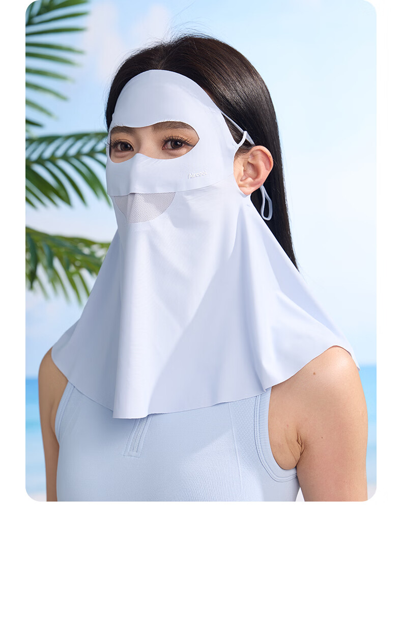 40,000 KM Sunscreen Mask for Women UV Protection Cloud Oxygen Mesh Patch Breathable Anti-Drop Ear Hook Design Lotus Pink 10