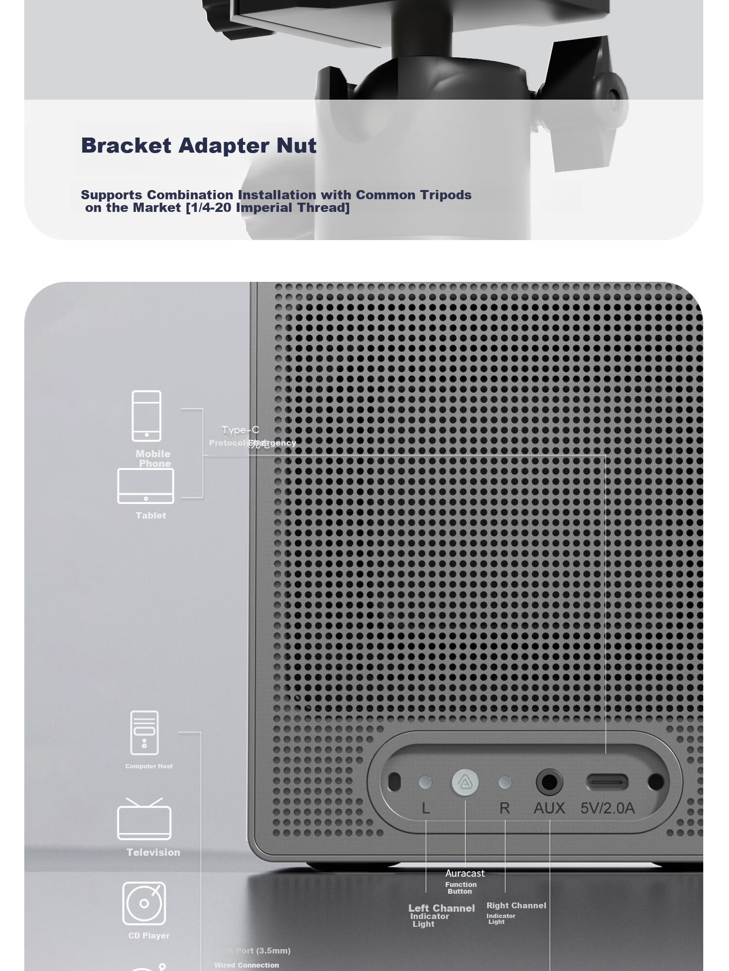 Lingke M3 Starry Sky Series Portable Outdoor Bluetooth Speaker 30h Battery Waterproof Auracast Infinite Chain Technology Titanium Color 16