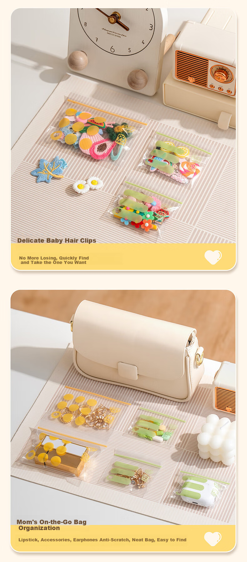 Eyoujia Baby Antibacterial Food Storage Bags Supplement Bags Fresh-Keeping Transparent Vitamin Pill Bags 12