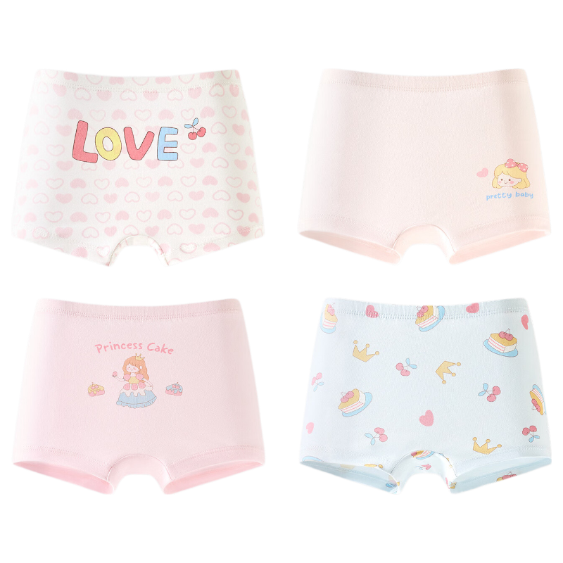 Niduoxiong Girls' Underwear, Children's Pure Cotton Boxer Briefs, Baby Girl Shorts, Mid to Big Kids' Panties, Comfortable for Girls' Private Parts