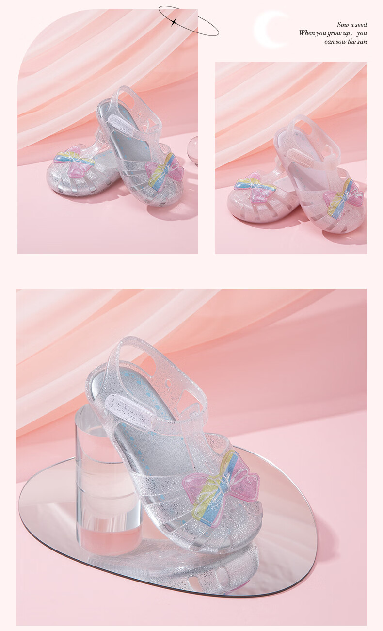 Fulomi Girls Toddler Walking Shoes Summer New Soft Sole Breathable Closed Toe Sandals Infant Sweet Jelly Shoes Pink 29 7
