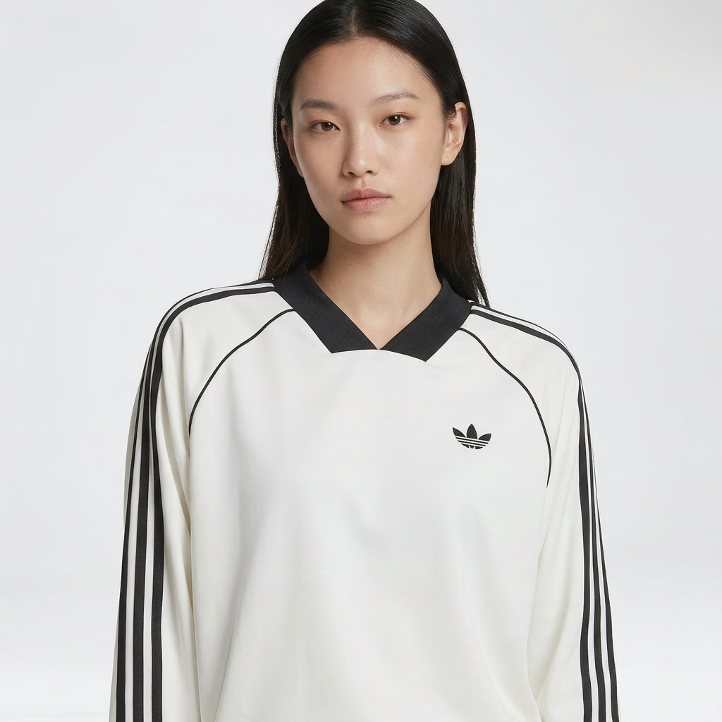 Adidas Originals Women's 3S JAQUARD LS Long Sleeve Top KG3711 White S 3