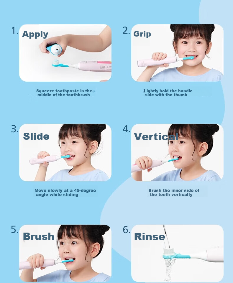 PHILIPS Kids Electric Toothbrush HX5232/01 Starlight Blue for Boys and Girls, Suitable for Ages 3-15, Children's Student Birthday and New Year Gift 11