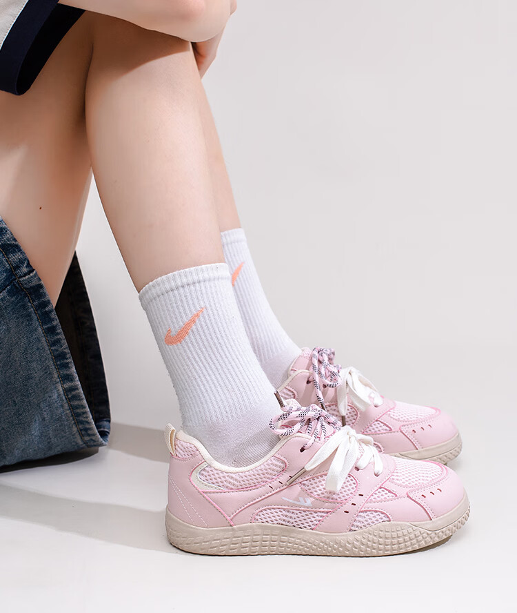 Warrior Summer New Mesh German Training Shoes Women College Style Breathable Casual Sports Shoes L685BR Pink/Beige Size 39 14
