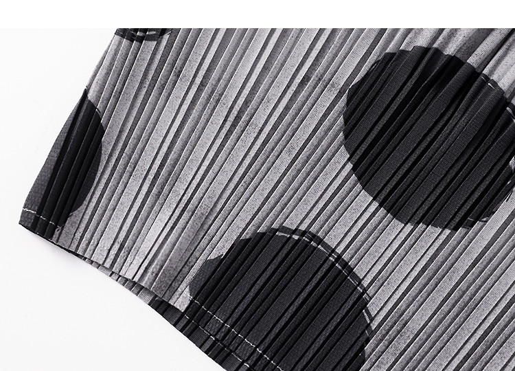 Demana Vintage Overture Spring Elastic Waist Polka Dot Print Balloon Lantern Irregular Pleated Women's Skirt 14