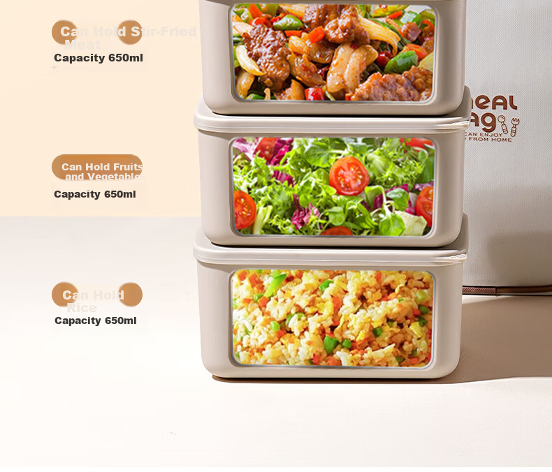 Ymer Stainless Steel Lunch Box Microwaveable Fresh-Keeping Bento Box for Office Workers [Visible Glass Large Double-Compartment] 9