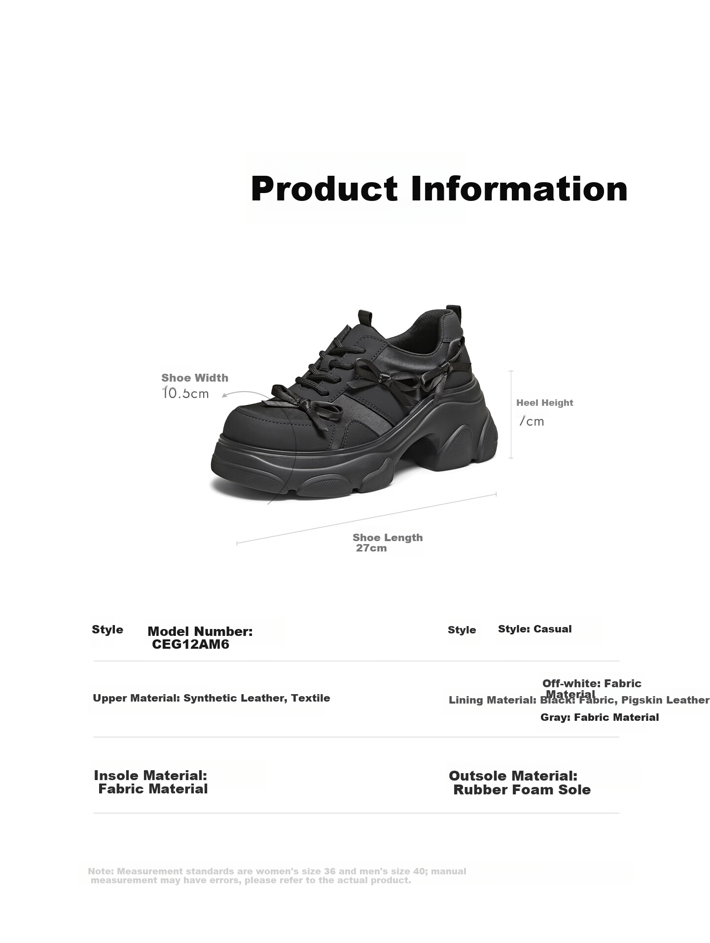 TATA Dark Night Elf Women's Shoes 2026 Spring Casual Sports Dad Sneakers Black Size 36 14