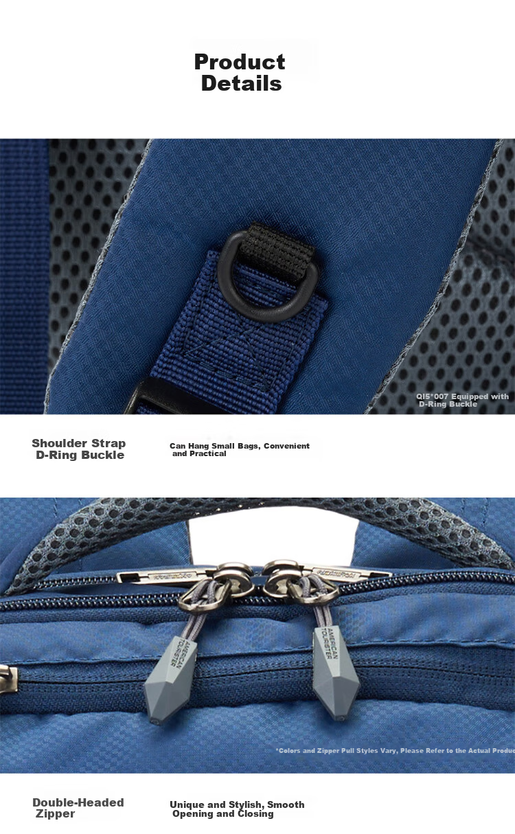 American Tourister Backpack Travel Bag Sports Bag Large Capacity Commuter Laptop Bag Upgraded Version QI5 Black 10