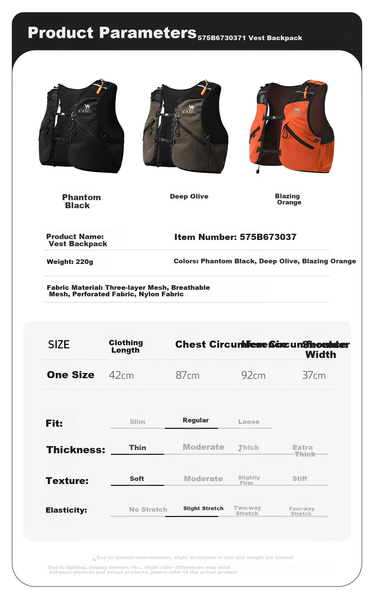 CAMEL Off-Road Running Backpack Sports Double Shoulder Marathon Vest Outdoor Professional Hiking Mountaineering Hydration Backpack 3037 20