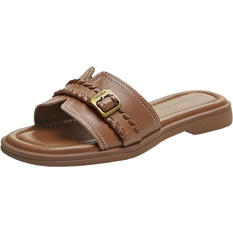 TEENMIX Qixi Gift Woven Holiday Flat French Style Vacation Women's Outdoor Casual Summer Sandals New Arrival