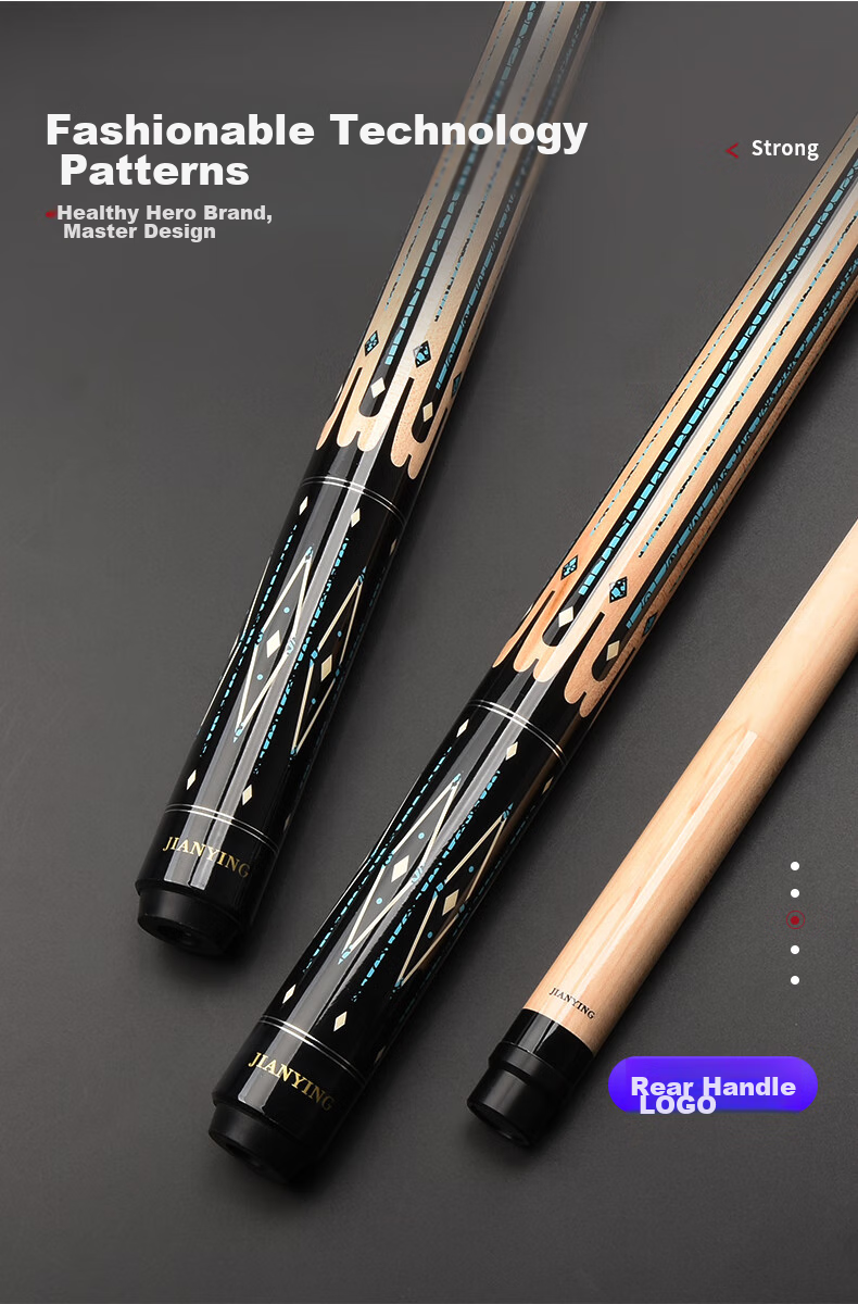 Jianying Billiard Cue Beyond Series, Big Head Chinese Black 8-Ball American Nine-Ball Cue Pool Cue, Xinghe 12.5mm 10